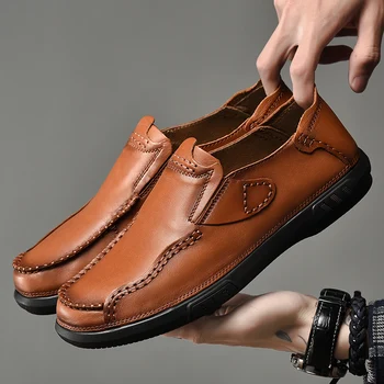 Leather Mens Luxury Shoes Men Designer Black Brown Shoes Men Fashion Shoe Flats Slip On Casual Sneakers Simple Lazy Shoes
Leather Mens Luxury Shoes Men Designer Black Brown Shoes Men Fashion Shoe Flats Slip On Casual Sneakers Simple Lazy Shoes