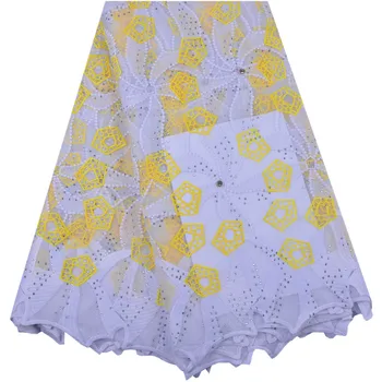 Yellow Milk Silk Guipure Lace Fabric High Quality African Cord Lace Fabric Embroidered With Stones Chemical Lace Fabric 1362
Yellow Milk Silk Guipure Lace Fabric High Quality African Cord Lace Fabric Embroidered With Stones Chemical Lace Fabric 1362