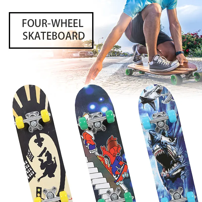 Four-wheel Maple Primary Skateboard 60X15X10CM Mini Outdoor Sports For Adult Children Girls Gift Cool Professional Street board
Four-wheel Maple Primary Skateboard 60X15X10CM Mini Outdoor Sports For Adult Children Girls Gift Cool Professional Street board