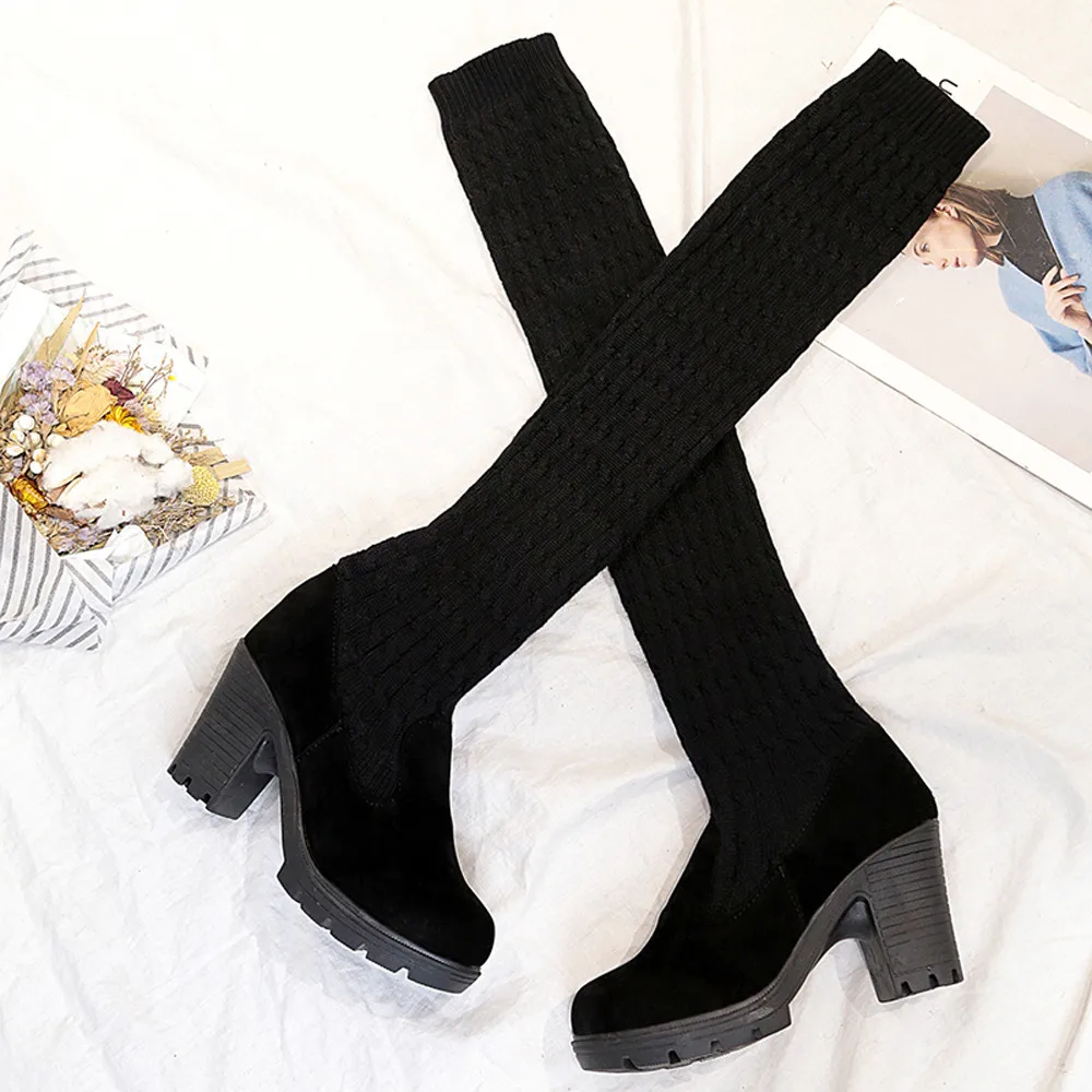 Women's Sock Boots Long Tube Winter Snow Boot 2019 Ladies Stylish High Heel Botas Mujer Warm Fur Over The Knee High Heel Shoes
Women's Sock Boots Long Tube Winter Snow Boot 2019 Ladies Stylish High Heel Botas Mujer Warm Fur Over The Knee High Heel Shoes