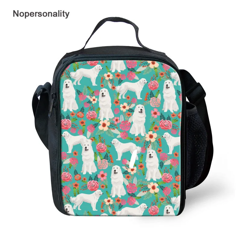 Nopersonality Lunch Bags for Children School Insulation Box Pyrenees Dog Printing Portable Storage Shoulder Food | Багаж и сумки
