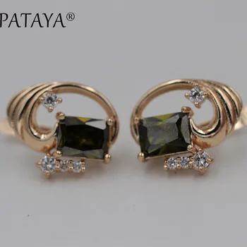 PATAYA Square Olive Green Natural Cubic Zircon Earrings Bohemian Bridal 585 Rose Gold Drop Earrings Women Wedding Jewelry
PATAYA Square Olive Green Natural Cubic Zircon Earrings Bohemian Bridal 585 Rose Gold Drop Earrings Women Wedding Jewelry