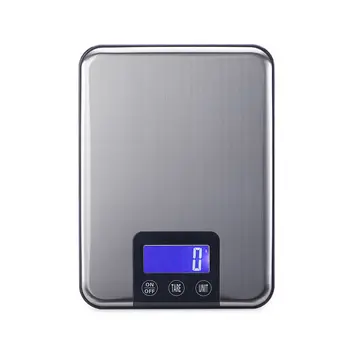 대형 전자 주방 저울, 슬림 LCD 스테인레스 스틸, 디지털 음식 요리 무게 저울, 최대 용량 15kg, 1g