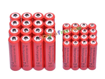 16x AA 3000mAh + 16x AAA 1800mAh 1.2V NiMH Red Color Rechargeable Battery Cell 2A 3A
16x AA 3000mAh + 16x AAA 1800mAh 1.2V NiMH Red Color Rechargeable Battery Cell 2A 3A
