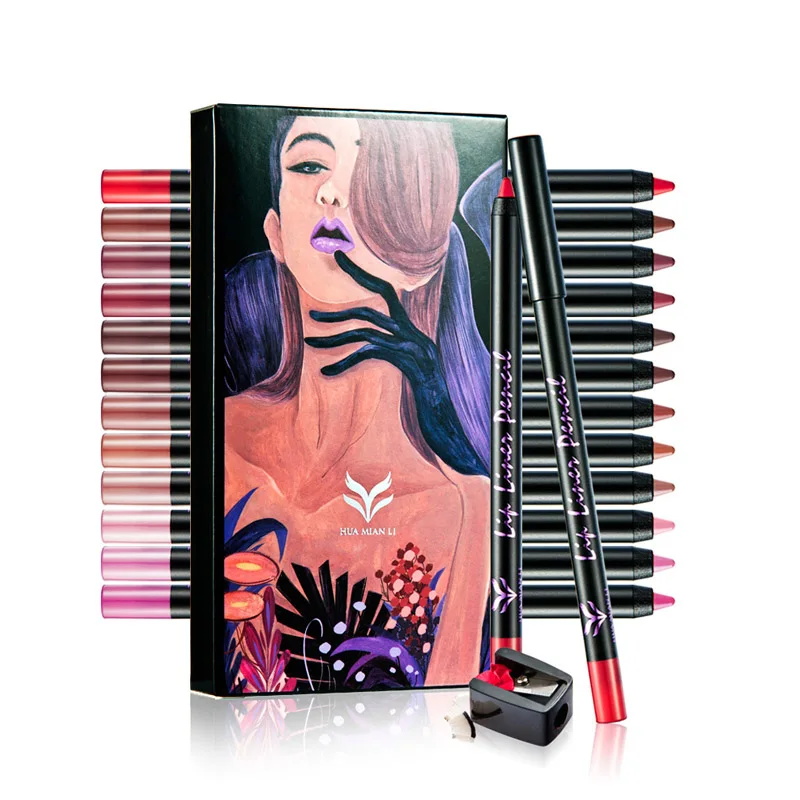 HUAMIANLI 12pcsLot Lipstick Pen Color Beauty Red Lips Baton Matte Lip Stick Waterproof Makeup Pigment Brown Nude Matte Lipstickz1