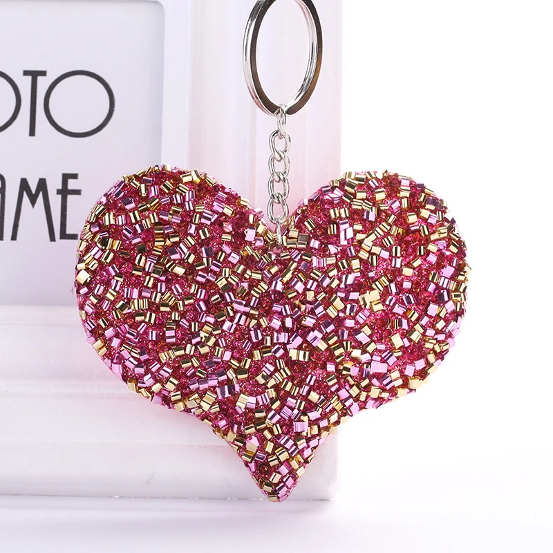 Sequins Heart-shaped Keychain Colorful Glitter Pompom Sequins Bag Pendant Accessories Reflective Glossy Face Key Ring
Sequins Heart-shaped Keychain Colorful Glitter Pompom Sequins Bag Pendant Accessories Reflective Glossy Face Key Ring