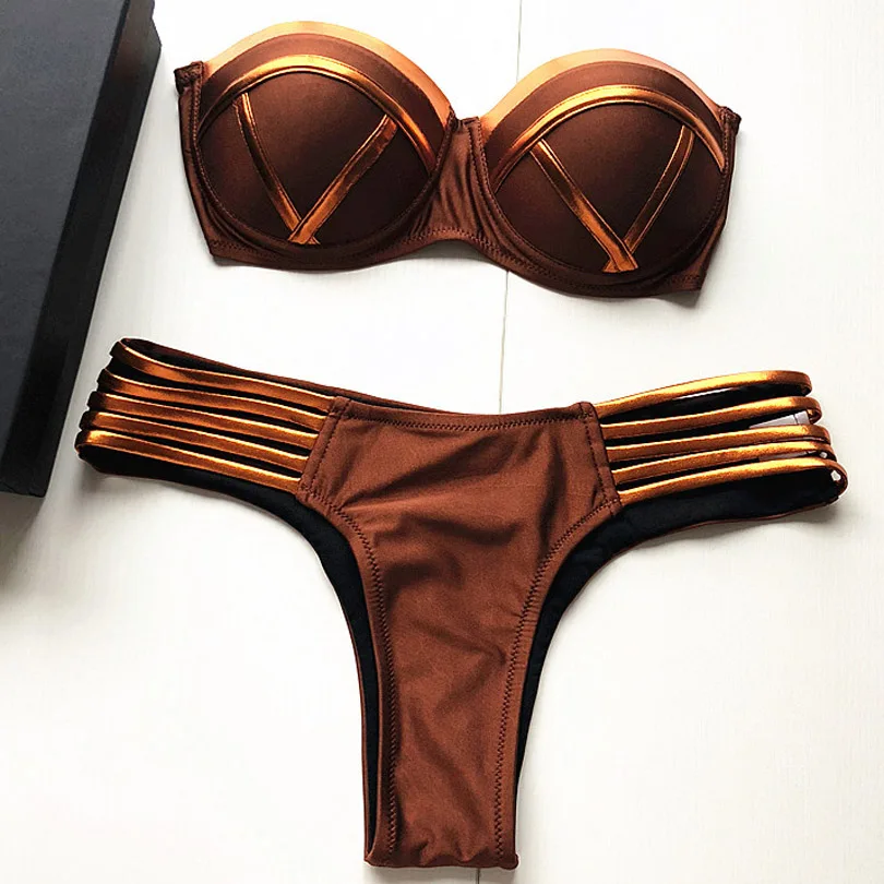 Black Bandage Swimsuit 2019 Sexy Brazilian Bikini Push Up Swimwear Women Micro Bikinis Plus Size Beachwear Shiny Gold Beachwear
Black Bandage Swimsuit 2019 Sexy Brazilian Bikini Push Up Swimwear Women Micro Bikinis Plus Size Beachwear Shiny Gold Beachwear