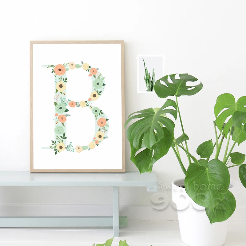 Floral monogram nursery Letter "B" Art Print Art Print painting Poster, Wall Pictures for Home Decoration Wall Decor, FA239-2
Floral monogram nursery Letter "B" Art Print Art Print painting Poster, Wall Pictures for Home Decoration Wall Decor, FA239-2