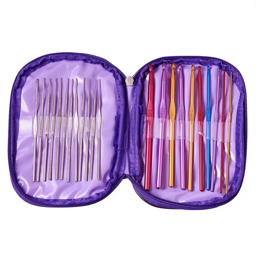 Pandahall 22pcs/bag Colored Aluminum + Iron Crochet Hooks Weave Knit Needles Tool Kit, Mixed Color, 125~150x2~6.5mm
Pandahall 22pcs/bag Colored Aluminum + Iron Crochet Hooks Weave Knit Needles Tool Kit, Mixed Color, 125~150x2~6.5mm