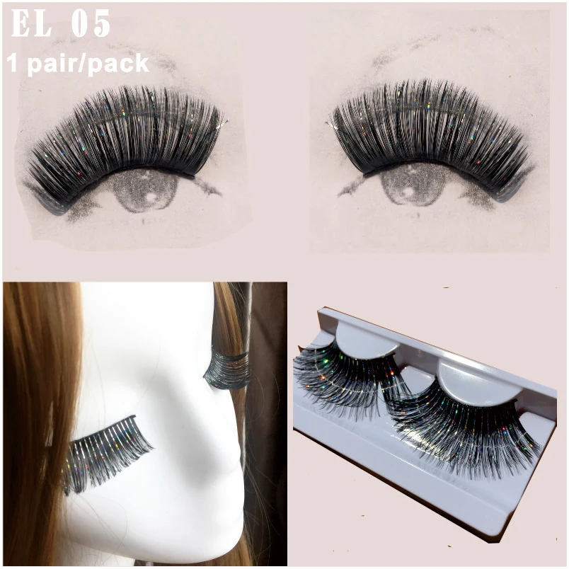 EL05 1 Pair/Set Black with Filamentary Silver Body Art Long Exaggerated False Eyelashes Fashion Dance Makeup
EL05 1 Pair/Set Black with Filamentary Silver Body Art Long Exaggerated False Eyelashes Fashion Dance Makeup