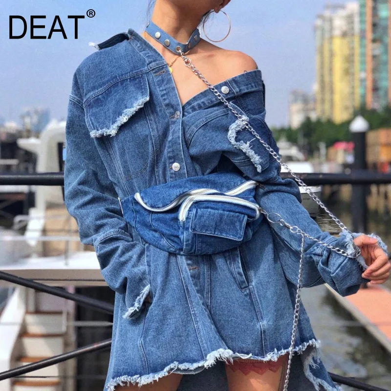 DEAT Fashion New 2019 Hole Vintage Solid Women's Denim Jacket Casual Turn-down Collar Trendy Tide Clothes Coat BE866
DEAT Fashion New 2019 Hole Vintage Solid Women's Denim Jacket Casual Turn-down Collar Trendy Tide Clothes Coat BE866