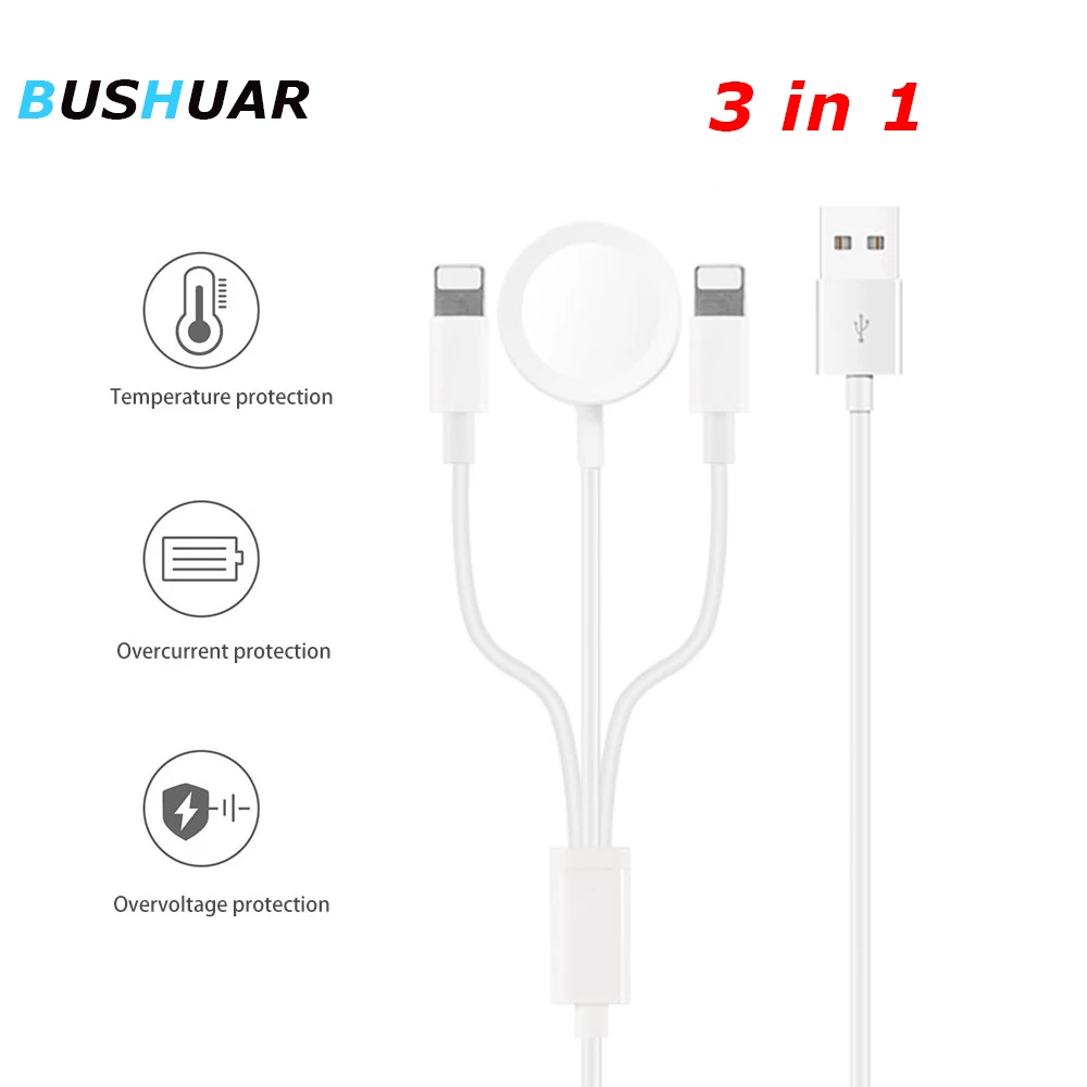 Wireless Charger for Apple Watch Series 1 2 3 4 3 in 1 1.2 meter USB Magnetic Charging Cable for iPhone 6 6s 7 7P 8 8P X XMax
Wireless Charger for Apple Watch Series 1 2 3 4 3 in 1 1.2 meter USB Magnetic Charging Cable for iPhone 6 6s 7 7P 8 8P X XMax