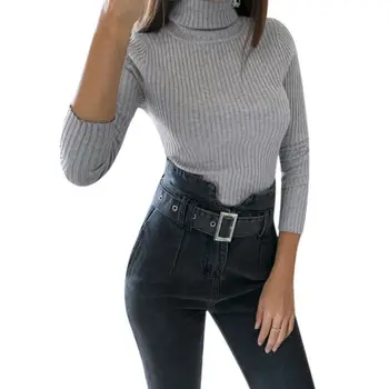 Women Sexy High-necked Bodysuit Autumn Winter Solid Color Long-sleeved Knit Slim Jumpsuit
Women Sexy High-necked Bodysuit Autumn Winter Solid Color Long-sleeved Knit Slim Jumpsuit