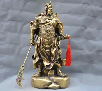 19'' China God Of Door Guardian Guan Gong Guan Yu Warrior Dragon Bronze Statue
19'' China God Of Door Guardian Guan Gong Guan Yu Warrior Dragon Bronze Statue