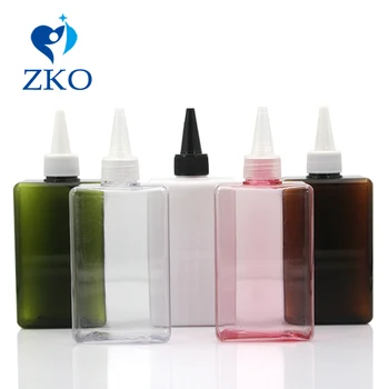 300ml PETG White/Black Nozzle Mouth Lid Lotion Container Yorker Cap Free Shipping Refillable Travel Square Scattered Bottling
