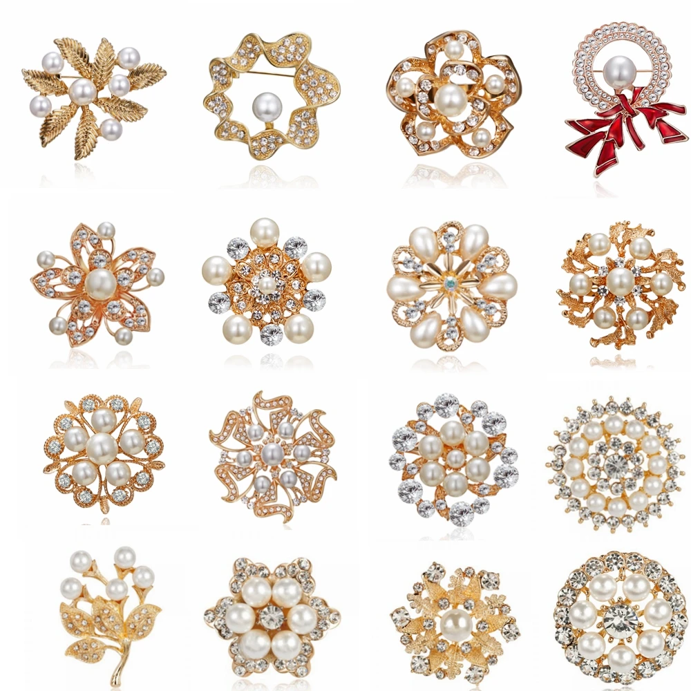 Rinhoo wedding party Bride jewelry Big Simulated pearl brooches for Women crystal Gold brooch pin Gift
Rinhoo wedding party Bride jewelry Big Simulated pearl brooches for Women crystal Gold brooch pin Gift
