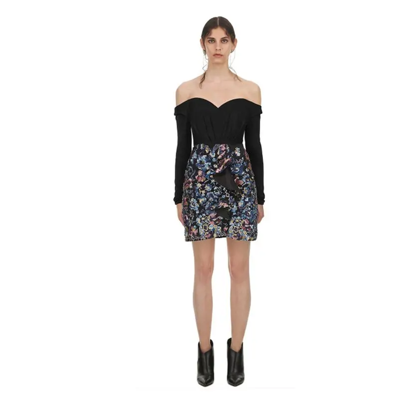 2019 Mini Dress Sexy Celedrity Backless Print Full Flare Sequined Women Slash Neck Night Club Body con Party Dresses Wholesale
2019 Mini Dress Sexy Celedrity Backless Print Full Flare Sequined Women Slash Neck Night Club Body con Party Dresses Wholesale