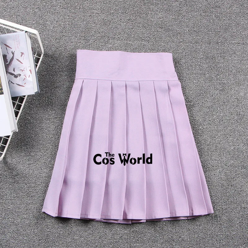 Damenmode High Waist Plissee Rock Schuluniform Karierter Rock elastischer Rock Cosplay Kostüm 43