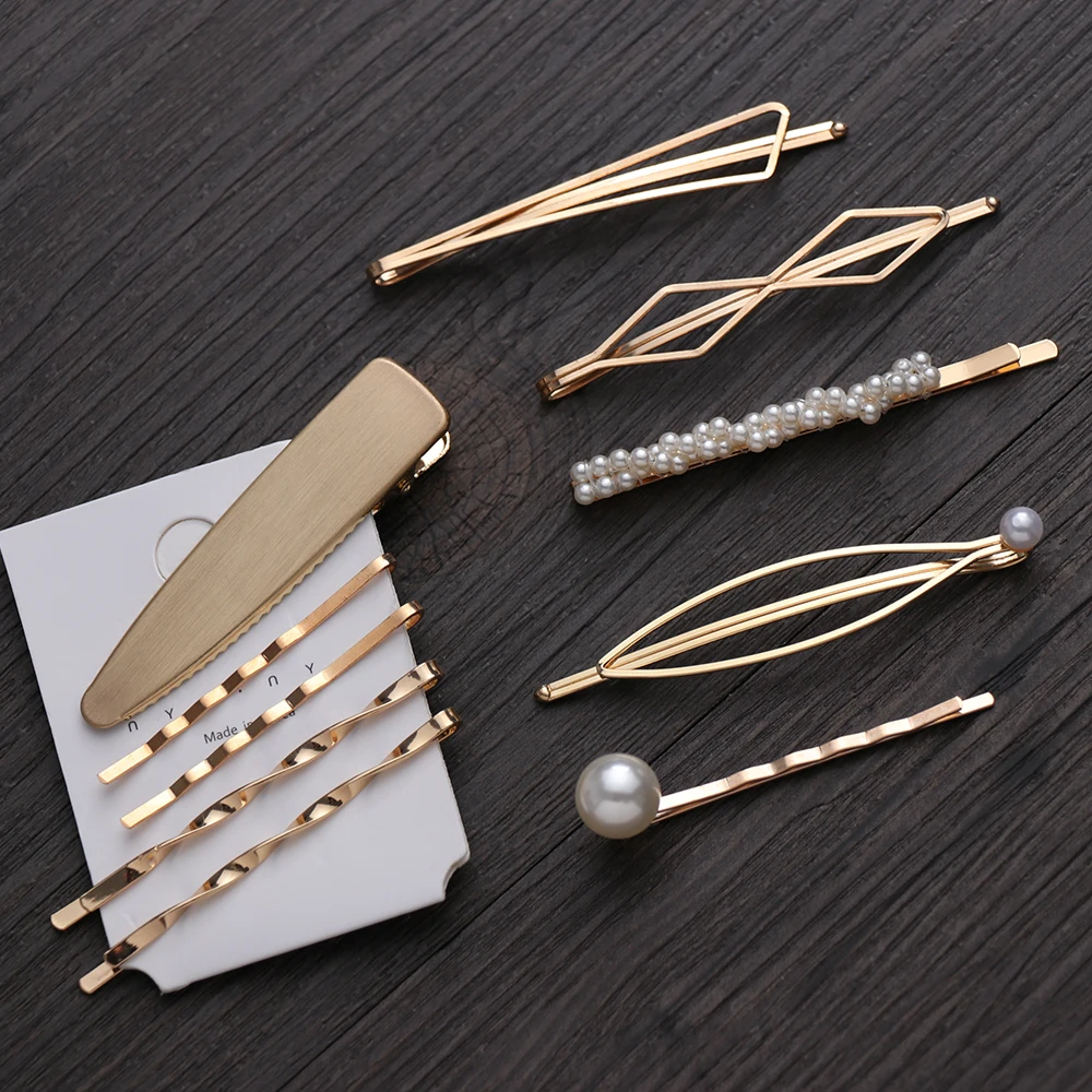 1Set Metal Minimalist Hair Accessories Geometric Irregular Gold Color Hair Clip Imitination Pearl Hairpin Barrettes Hairgrip
1Set Metal Minimalist Hair Accessories Geometric Irregular Gold Color Hair Clip Imitination Pearl Hairpin Barrettes Hairgrip