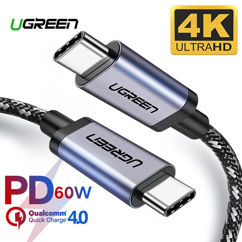 

Ugreen USB 3.1 Type C to USB C Cable for Samsung S9 S8 Plus Nintendo Switch PD 60W QC3.0 3A Quick Charge Cable for Macbook USBC