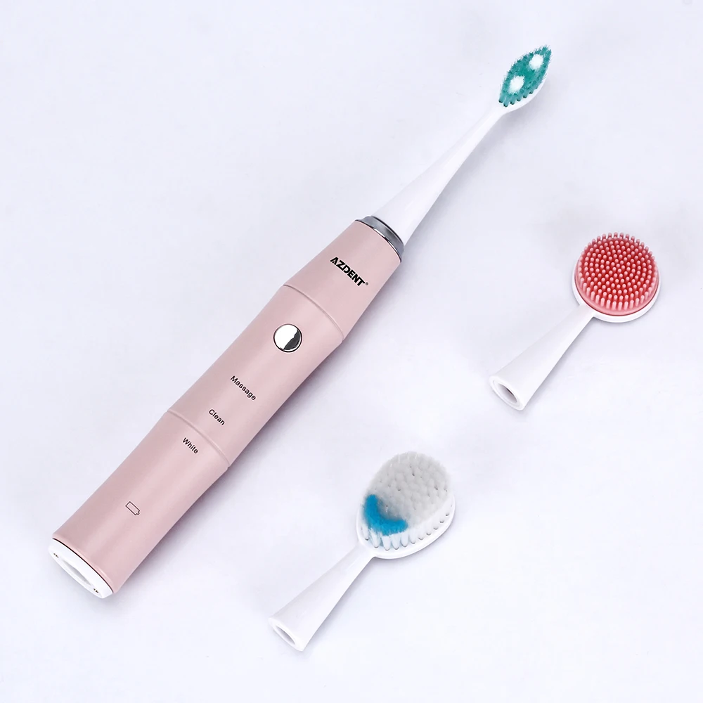AZDENT 3 Modes Sonic Electric Toothbrush USB Magnetic Charger Face Washing Massage Tooth Cleaner 3 in 1 Waterproof Teeth Brush
AZDENT 3 Modes Sonic Electric Toothbrush USB Magnetic Charger Face Washing Massage Tooth Cleaner 3 in 1 Waterproof Teeth Brush