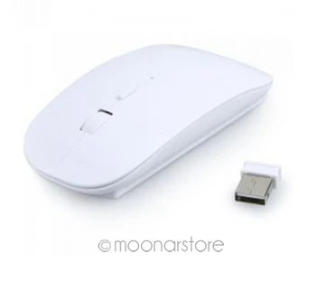 2.4 GHz Slim White Optical Wireless Mouse + USB Receiver for Laptop Desktop 
2.4 GHz Slim White Optical Wireless Mouse + USB Receiver for Laptop Desktop
