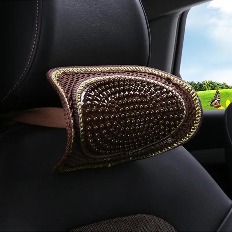 Beautiful design Wooden Massage Car Head Rest Neck Pillow