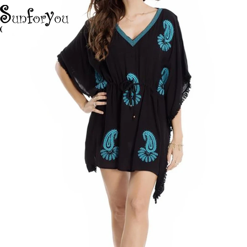 New Black Embroidery Cotton Beach Dress Sarong Oversize Tunic for Beach 2019 Saida De Praia Pareos De Playa Mujer Lace Beachwear
New Black Embroidery Cotton Beach Dress Sarong Oversize Tunic for Beach 2019 Saida De Praia Pareos De Playa Mujer Lace Beachwear