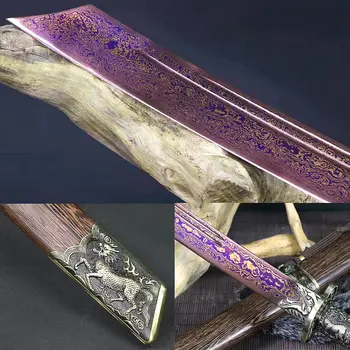Handmade Damascus Folded Steel Blue Blade Sharp Chinese KungFu Broadsword Sword Katana W/Kylin Da Dao Saber Knife
Handmade Damascus Folded Steel Blue Blade Sharp Chinese KungFu Broadsword Sword Katana W/Kylin Da Dao Saber Knife
