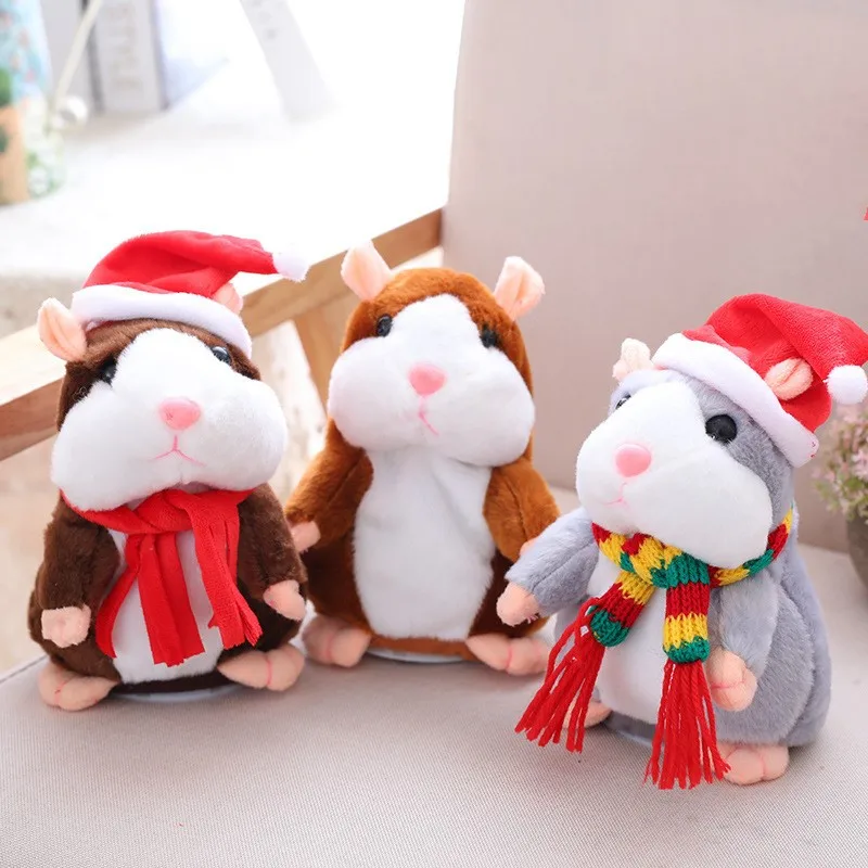16cm Electric Talking Walking Hamster Plush Stuffed Animals Toys Christmas Gift for kids