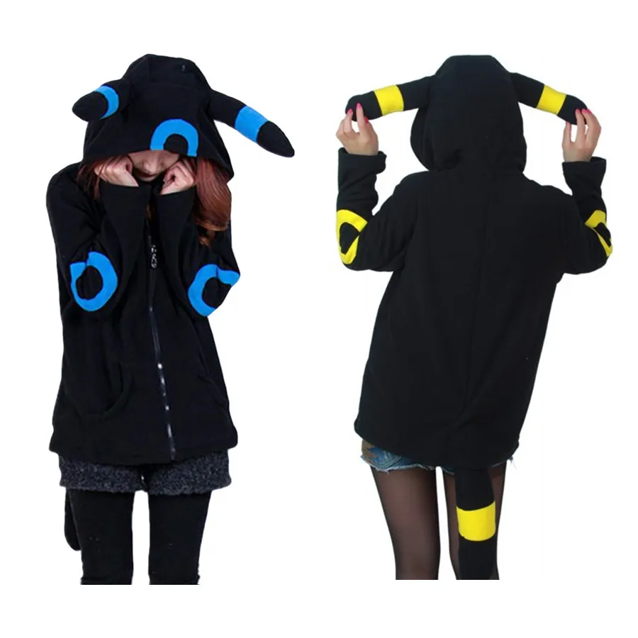 Popular Pokemon Umbreon Hoodies Adults Cartoon Sweatshirts with Ears and Tail Very Lovely Jacket Spring/Autumn
Popular Pokemon Umbreon Hoodies Adults Cartoon Sweatshirts with Ears and Tail Very Lovely Jacket Spring/Autumn