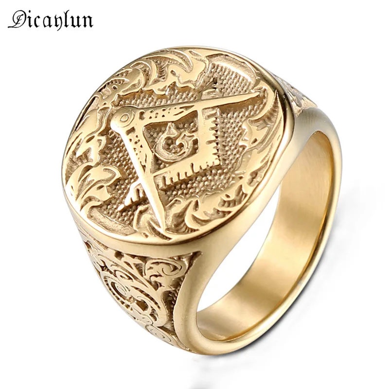 DICAYLUN Freemasonry Ring Mason Symbols Masonic Templar Ring Men Gold Stainless Steel Vintage Punk Signet Jewelry Freemason
DICAYLUN Freemasonry Ring Mason Symbols Masonic Templar Ring Men Gold Stainless Steel Vintage Punk Signet Jewelry Freemason