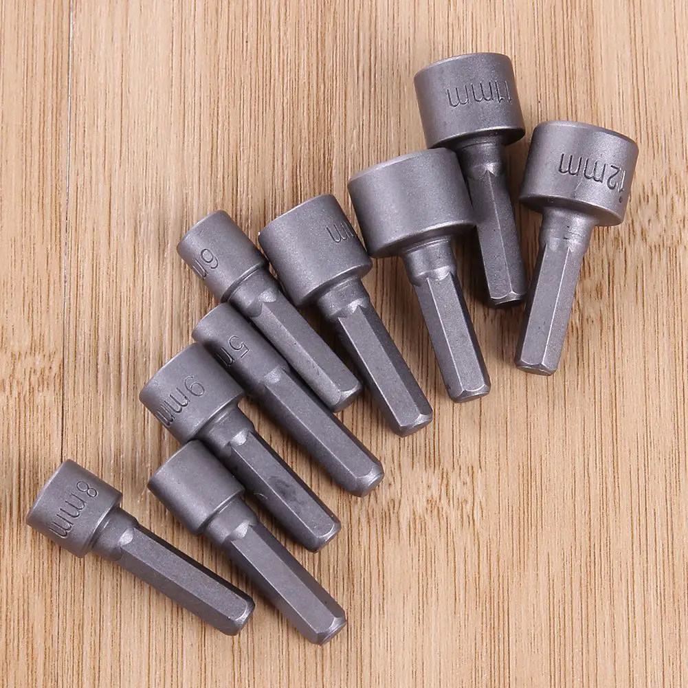 9pcs/set 5mm-13mm 1/4inch DIY Hex Shank Socket Sleeve Nozzles Nut Driver Bit Set Drill Bit Adapter for Woodworking Power Tool
9pcs/set 5mm-13mm 1/4inch DIY Hex Shank Socket Sleeve Nozzles Nut Driver Bit Set Drill Bit Adapter for Woodworking Power Tool