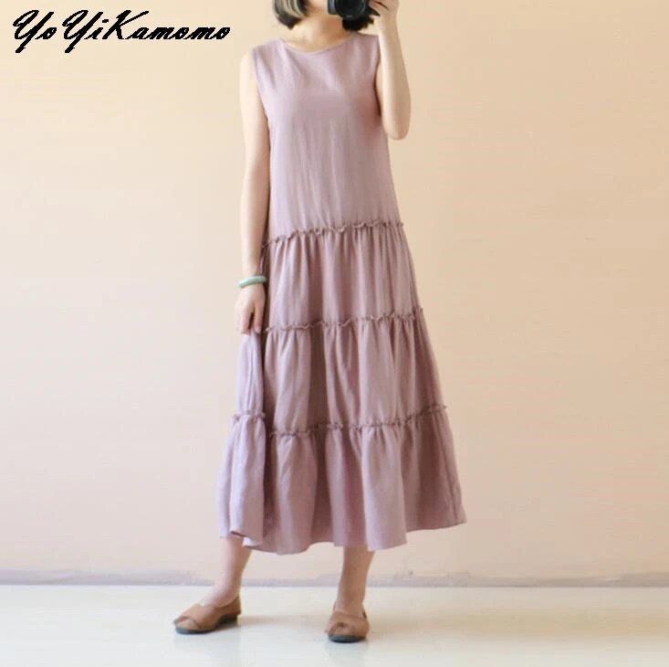 YoYiKamomo 2017 Summer Cotton Linen Dress New Original Loose Sleeveless Long Loose Robe Women
YoYiKamomo 2017 Summer Cotton Linen Dress New Original Loose Sleeveless Long Loose Robe Women