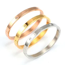 Roestvrij staal bangle Sieraden armband voor meisje party zilver kleur kleur en rose goud kleur kan selecteren gratis schip(China)