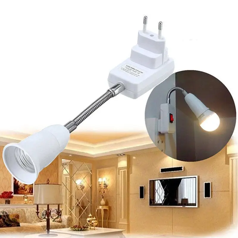E27 Lamp Holder LED Light Bulb Universal Flexible Adjustable Converter Adapter Socket with Switch European Regulation Plug
E27 Lamp Holder LED Light Bulb Universal Flexible Adjustable Converter Adapter Socket with Switch European Regulation Plug