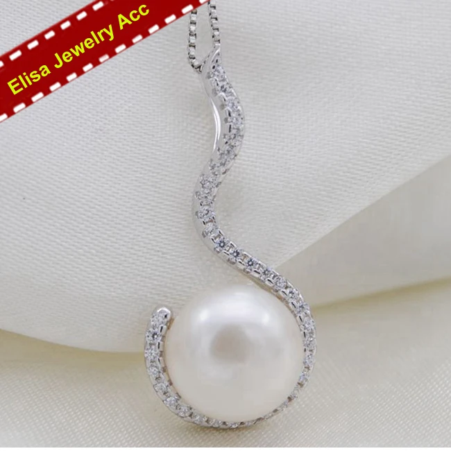 

S925 Sterling Silver Pendant Jewelry Findings&Components Women DIY Pearl Pendant Settings Shinning Pendant Accessory 3Pcs
