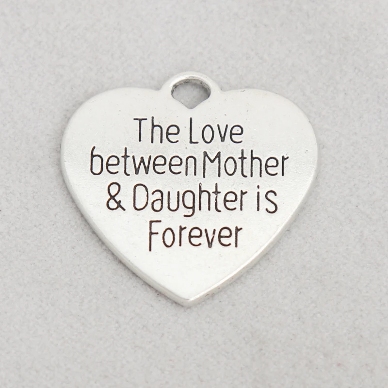 RAINXTAR Fashion Alloy Heart Charms The love between mother and daughter is Forever Message Charms 25*25mm 10pcs AAC186
RAINXTAR Fashion Alloy Heart Charms The love between mother and daughter is Forever Message Charms 25*25mm 10pcs AAC186