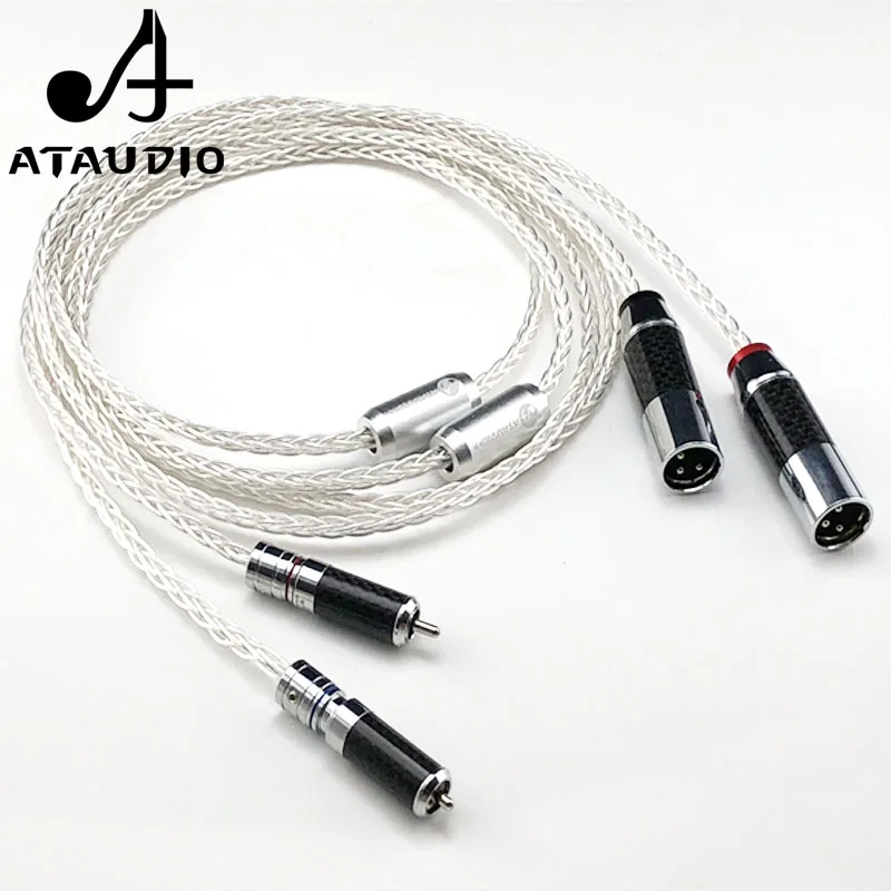 Кабель с посеребренным RCA на XLR ATAUIDO Hi Fi 3 Pin 2 соединительный кабель|Кабели VGA| |
