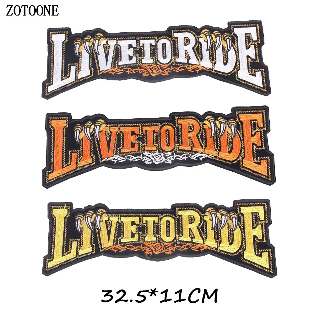 ZOTOONE LIVE TO RIDE Large Rock Punk Biker Motorcycle Embroidered Patch Iron on Patches for Clothes Jeans Vest Jacket Back Patch
ZOTOONE LIVE TO RIDE Large Rock Punk Biker Motorcycle Embroidered Patch Iron on Patches for Clothes Jeans Vest Jacket Back Patch