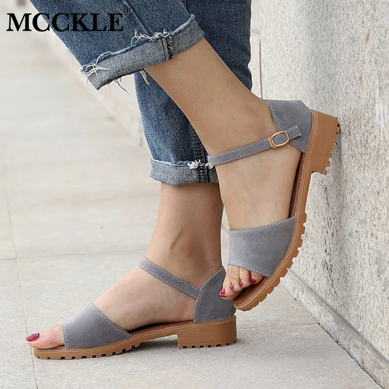 MCCKLE Women Sandals Flock Buckle Strap Flats Sewing Cover Heel Female Shoes Comfortable Low Heel For Ladies Fashion Footwear
MCCKLE Women Sandals Flock Buckle Strap Flats Sewing Cover Heel Female Shoes Comfortable Low Heel For Ladies Fashion Footwear