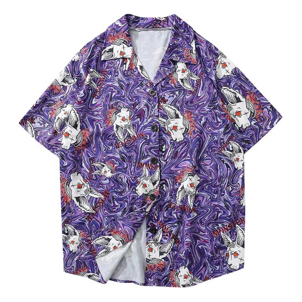 Womail 2019 Hot Mens Summer Fashion Shirts Casual Purple Creative Pattern Printed Beach Tops Blouse Shirt Men Short Sleeve Loose
Womail 2019 Hot Mens Summer Fashion Shirts Casual Purple Creative Pattern Printed Beach Tops Blouse Shirt Men Short Sleeve Loose