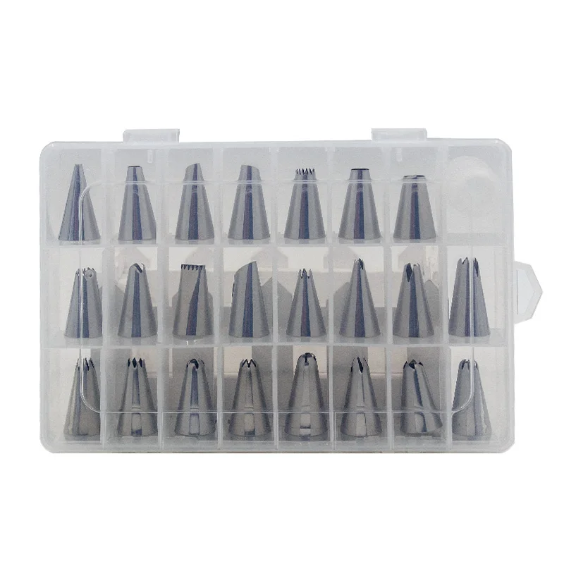 24Pcs Cream Pastry Bag Stainless Steel Nozzle Pastry Tips Converter DIY Cake Decorating Tool
24Pcs Cream Pastry Bag Stainless Steel Nozzle Pastry Tips Converter DIY Cake Decorating Tool