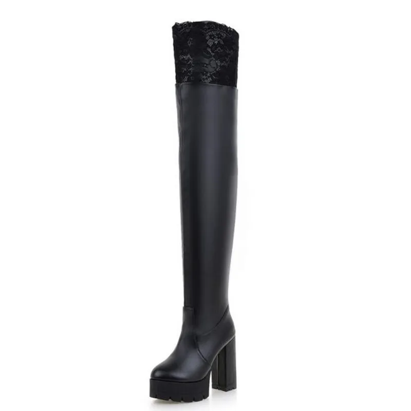 Promotion winter New pattern fashion Coarse heel Lace white Over the knee Boots Women knights boots plus size 34-43
Promotion winter New pattern fashion Coarse heel Lace white Over the knee Boots Women knights boots plus size 34-43