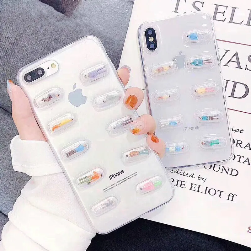 3D Bonito Capsula Piilulas Pessoa Caso Telefone Para iphone XS XR XS Max 8 7 6S Plus transparente Suave TPU Voltar Cobertura
3D Bonito Capsula Piilulas Pessoa Caso Telefone Para iphone XS XR XS Max 8 7 6S Plus transparente Suave TPU Voltar Cobertura