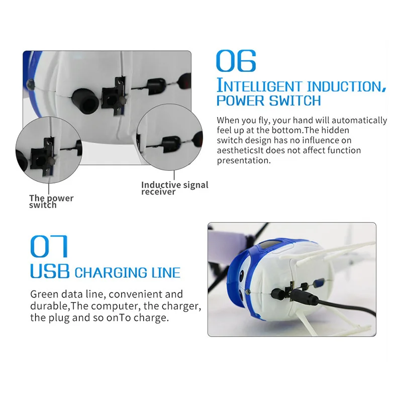Mini RC Infrared Induction Helicopter Aircraft Model USB Charging Toys For Kids Gifts (5)