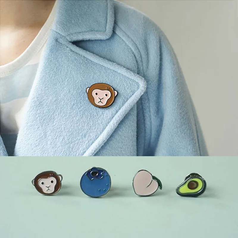 Sale Cute Monkey peach fruit animal Hat clothes Badge Pin Fashion Jewelry Brooches For Women broche de mujer
Sale Cute Monkey peach fruit animal Hat clothes Badge Pin Fashion Jewelry Brooches For Women broche de mujer