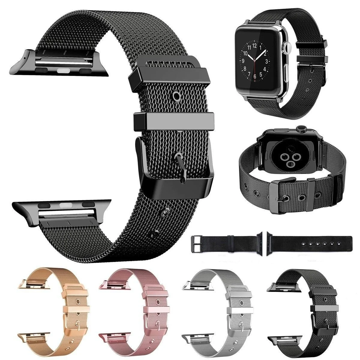 

Milanese Strap for Apple Watch Band 42mm 38 40 44mm Stainless Steel Metal Bracelet Mesh Belt Watchband for Iwatch Serise 4 3 2 1