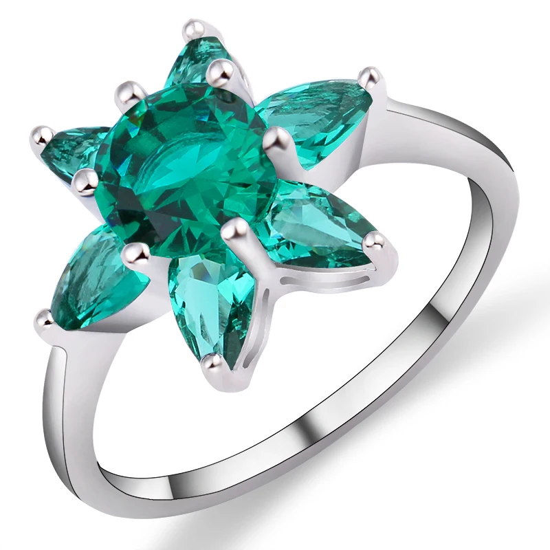 Mysterious sea Green Blue Colors Gem CZ Rings Flower Design 5 leaves anel Multicolor Cubic Zircon Wedding Accessories Rings
Mysterious sea Green Blue Colors Gem CZ Rings Flower Design 5 leaves anel Multicolor Cubic Zircon Wedding Accessories Rings