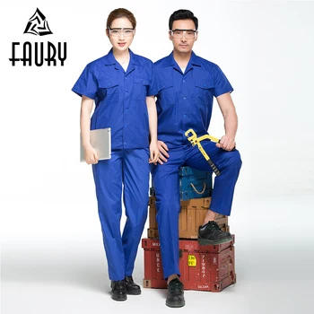 Unisex Blue Pure Color Short Sleeve Suit Collar Engineering Uniform Summer Work Clothing Auto Repair Workshop Casual Jacket Pant
Unisex Blue Pure Color Short Sleeve Suit Collar Engineering Uniform Summer Work Clothing Auto Repair Workshop Casual Jacket Pant
